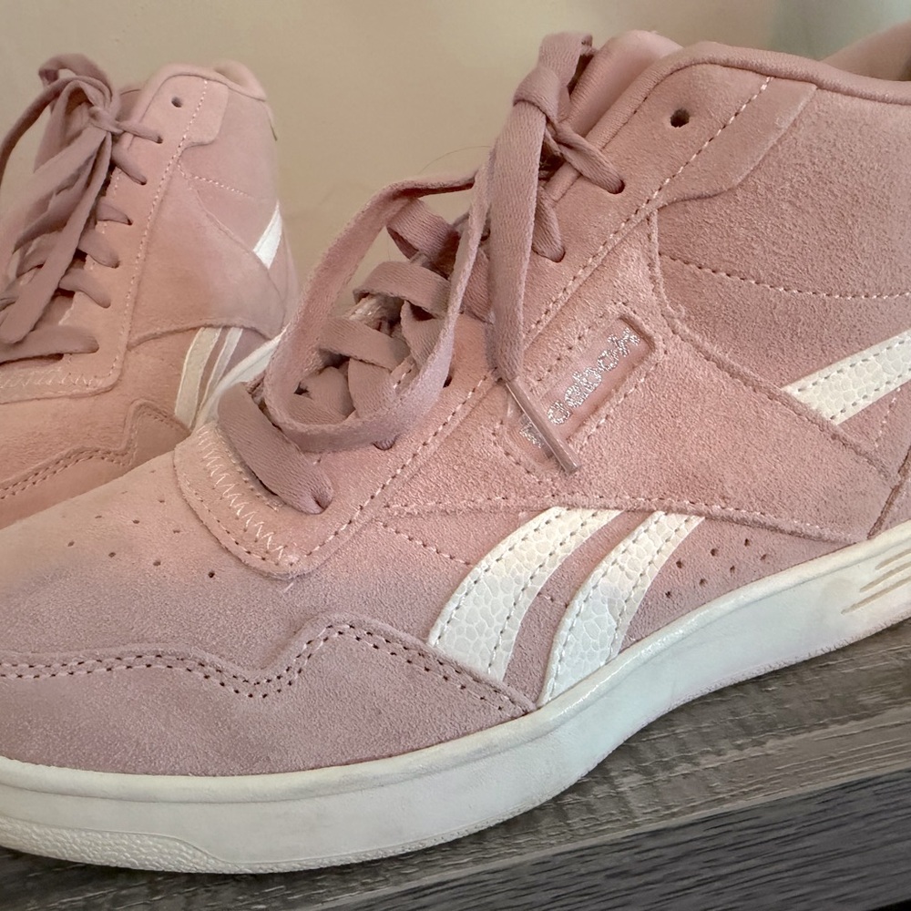 Reebok Women's Pink Suede Mid-Top Sneakers